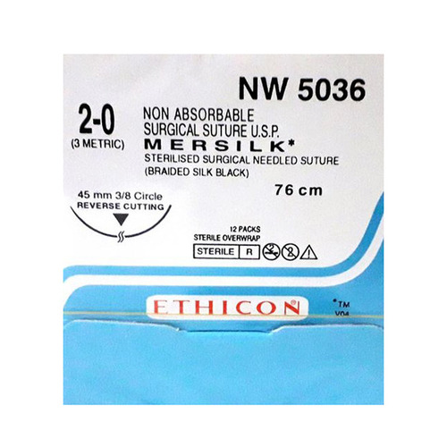 Ethicon - Mersilk ( Black Braided Silk With Needle Suture ) (Nw5036)