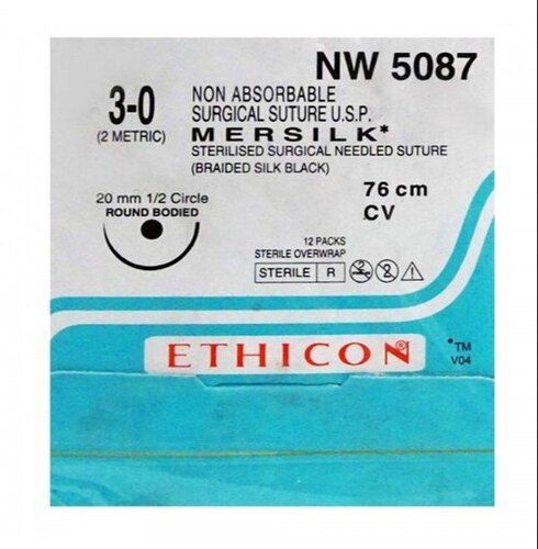 Ethicon - Mersilk ( Black Braided Silk With Needle Suture ) (Nw5087)