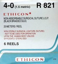 Ethicon Black Braided Silk Reels - Non Sterile (R821)