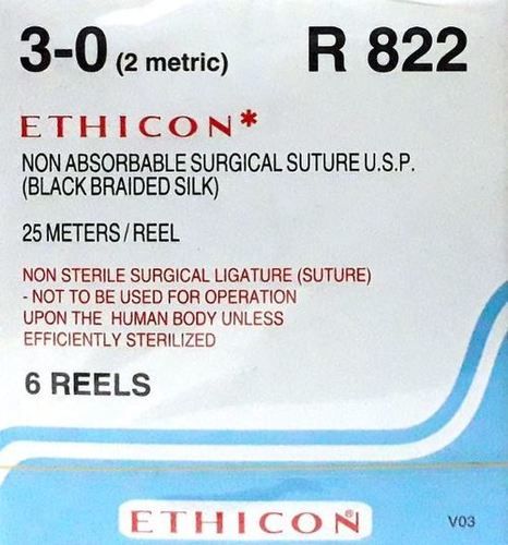 Ethicon Black Braided Silk Reels - Non Sterile (R822)