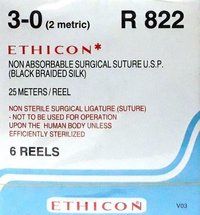 Ethicon Black Braided Silk Reels - Non Sterile (R822)