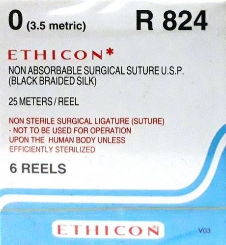 Ethicon Black Braided Silk Reels - Non Sterile (R824)