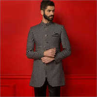 Mens Check Indo Western Jacket Chest Size: As Per Clients Need