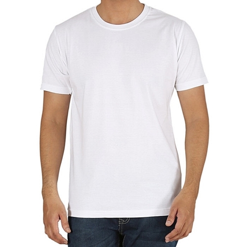 White 100% Cotton Super Combed Biowash T-Shirt - Sizes S-XL, Plain Pattern, Half Sleeves, Customizable Print Available, Ideal for All Seasons