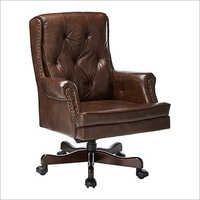 Leather Office Chair - Genuine Leather, Customized Height & Width, Brown Color | Ergonomic Design For Enhanced Comfort And Posture, 1-year Warranty