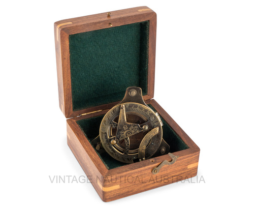 Sundial Compass  Triangle Adjustable Screw Base, Brass Antique Finish