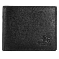 Black Mens Pu Leather Wallet - Leather, 24x9x2 Cm, Black | Bifold Closure, Modern Style, Suede Lining, Plain Design