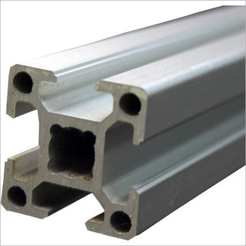 Aluminium Extrusion Section - Silver Coated, Alloyed Square Design | Corrosion Resistant, Easy to Install, Long Service Life