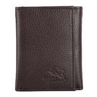 Mens Trifold Wallet - Leather, 25x10.5x2 Cm | Brown Color, Suede Lining, 6 Card Slots, Modern Design, Ample Compartments