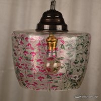 White Printed Glass Wall Hanging For Home Decor