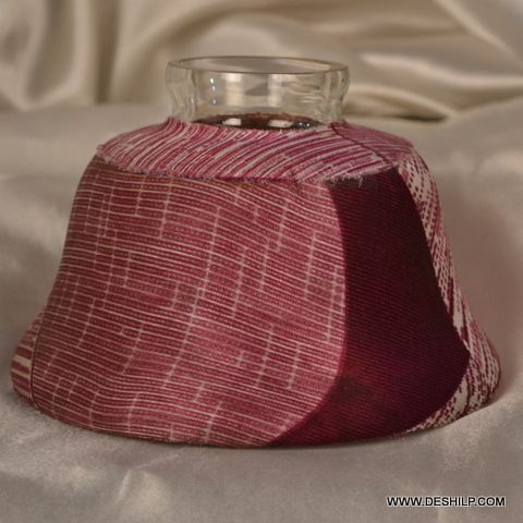 Decorated Cloth With Glass Candle Holder