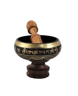 Tibetan Singing Bowl- 4.5 Inch Om Mani Padme Hum- Healing Bowl