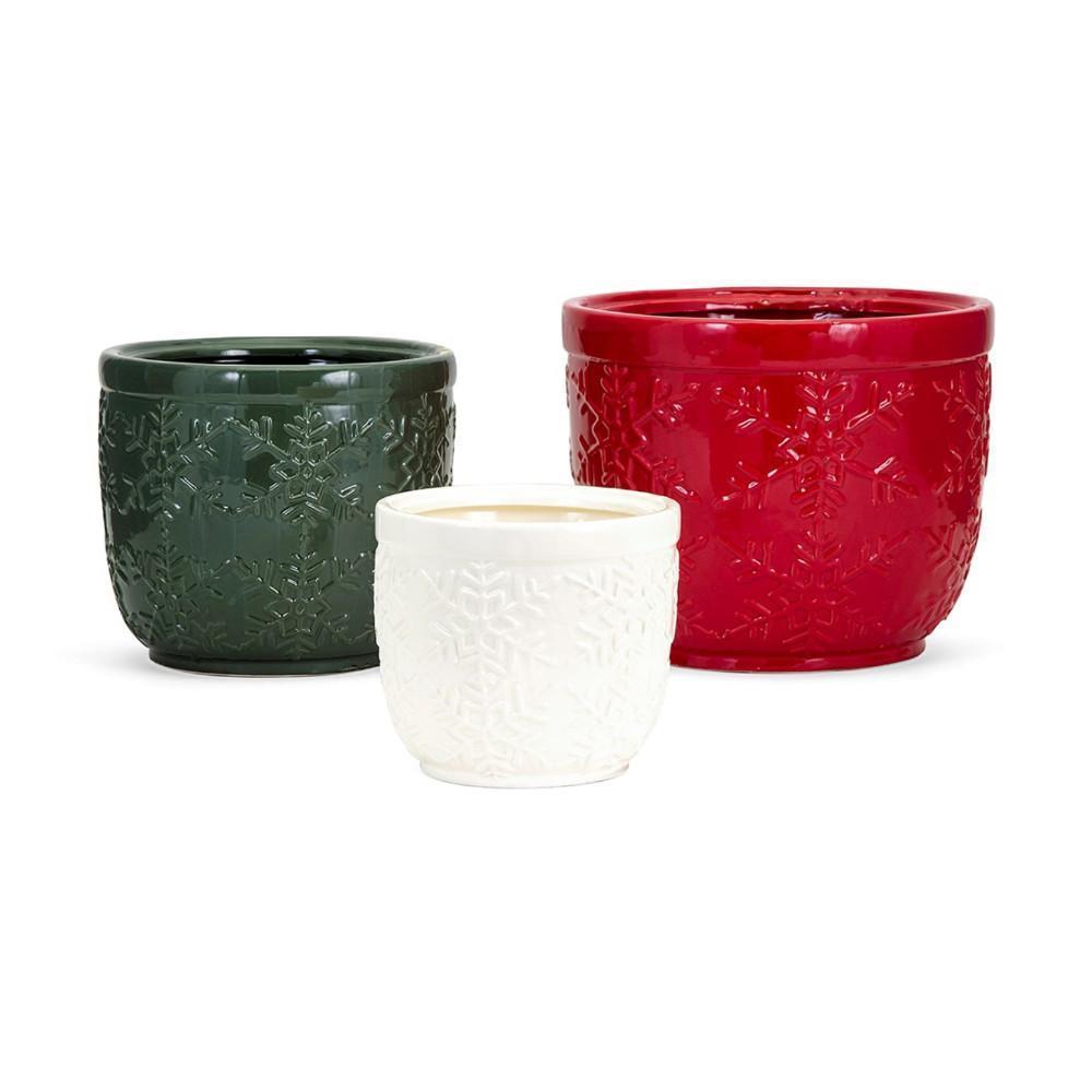 Homestead Christmas Snowflake Planters