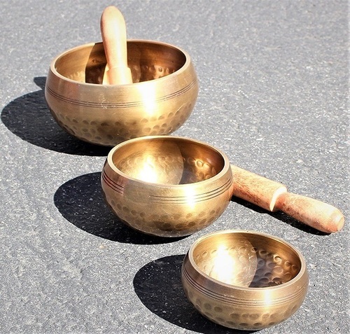 3 Pcs Tibetan Singing Bowl Standing Bell Set