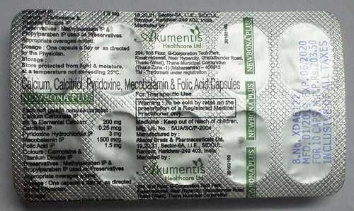 Calcium Calcitriol Pyridoxine Mecobalamin Folic Acid Capsuls Specific Drug