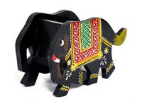 Home Decorative Gift Purpose Wooden Elephant Mobile Stand Holder
