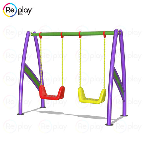 Steel And Rope 2 Seater Swing Lldpe Seat