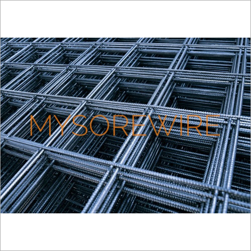 TMT Bar Reinforcement Mesh - Steel Wire Mesh, Custom Dimensions & Length, Silver Color | Versatile, High Strength, Corrosion-Resisting