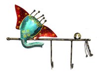Home Decorative Indian Handmade Iron Painted Ganesha Wall Hooks Hanger