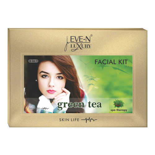 EVE-N Luxury Facial Kit - 6 in 1 Herbal Extracts, Green Tea Infusion, Suitable for All Skin Types, Smooth & Soft Liquid Form, Easy to Use