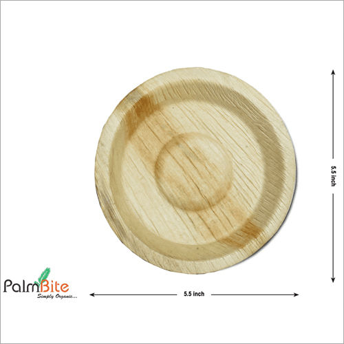 Brown Round Disposable Areca Palm Leaf Bowl