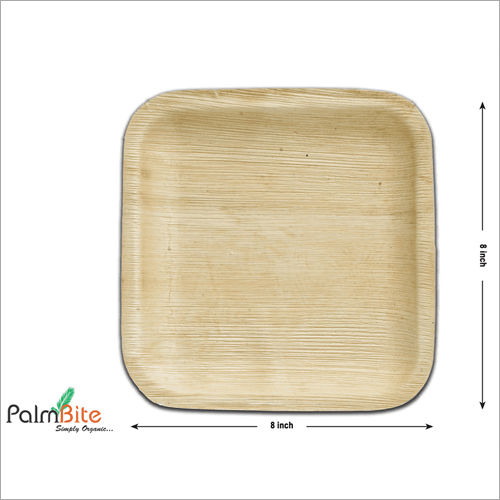 8 Inches Square Disposable Areca Palm Leaf Plate