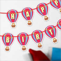 Birthday Banner Parachute - Paper Material, 11x16 Cm Size, Multicolour Design | Ideal For Party Decoration, Attractive Themes, Durable Quality