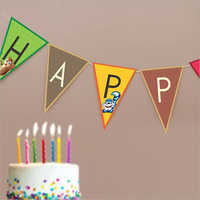 Birthday Bunting - Paper Material, Size 18.5x14 Cm, Multicolour Design | Ideal For Party Decoration, Customizable For All Age Groups
