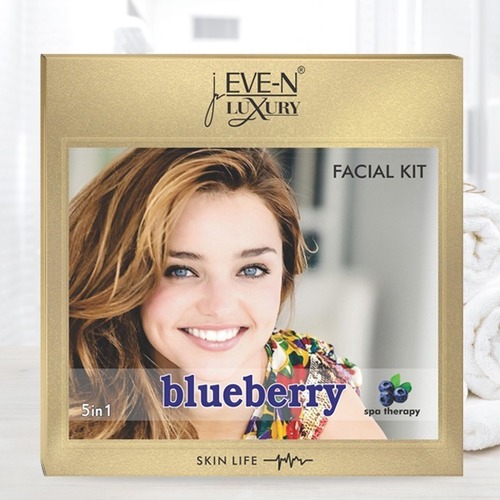 Eve-N Luxury Facial Kit 5 In 1 Blueberry Wt. 108 G Easy To Use