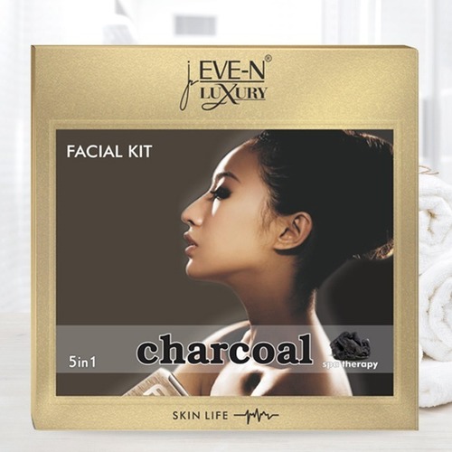 Eve-N Luxury Facial Kit Charcoal 5 In 1 Wt. 108 G Easy To Use