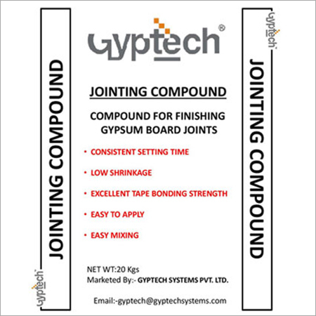 Jointing Compound - 20 Kilograms | Consistent Setting Time Low Shrinking Excellent Tape Bonding Strength Easy to Apply Easy Mixing