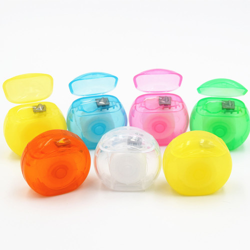 Mini Round Shape Dental Floss - 630D Terylene 27x31x15mm Size 10m Wax Mint Flavor | Logo Sticker on Container Bulk Package