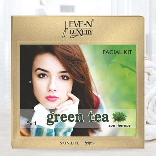 Eve-N Luxury Facial Kit 5 In 1 Green Tea Wt. 108 G Easy To Use