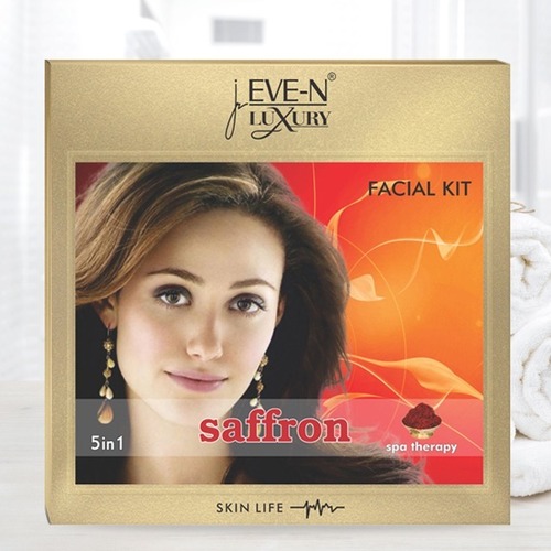 Eve-N Luxury Facial Kit 5 In 1 Saffron Wt. 108 G Easy To Use