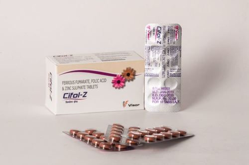 Ferrous Fumarate Folic Acid & Zinc Sulphate Tablets Health Supplements