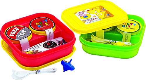 Vibrant Lunch Box - Plastic PP, Custom Size Options, Multi-Color | Mesmerizing Design, Lightweight, Easy to Clean, Translucent Storage