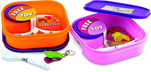 Tasty Bite Small Plastic Lunch Box - Plastic, Custom Size, Multi-Color | Airtight Seal, Snap-On Lid, 100% Leak Resistant, Attractive Designs