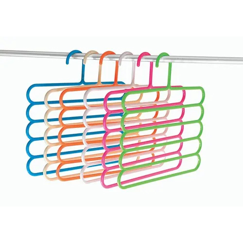 Plastic Hanger - Durable Plastic, Assorted Sizes, Available in Blue, White, Green, Pink, Orange | Breakage-Free, Lightweight, Heavy-Duty Design