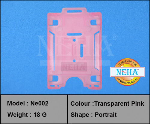 Pink Transparent Pvc Card Holder Capacity: 10000 Pcs/Min