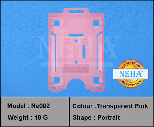 Pink Transparent Pvc Card Holder