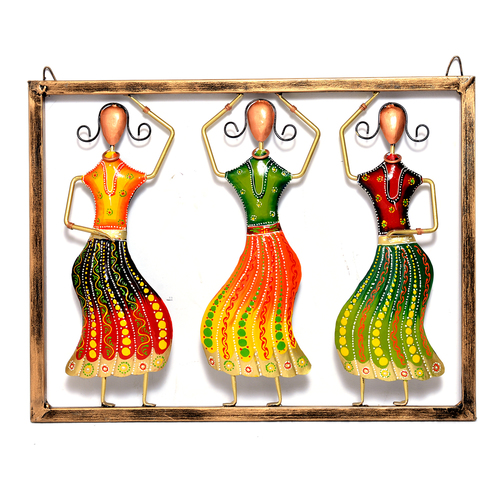 Home Decor Iron Painted Dancing Lady Wall Hanging
