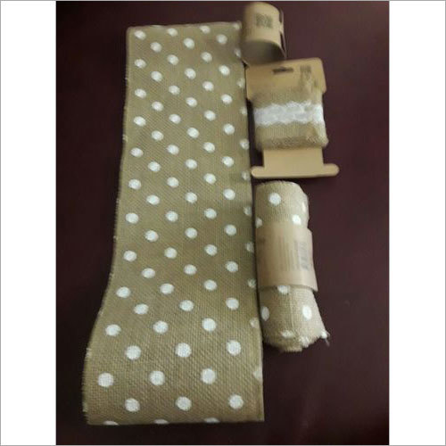Doted Printed Jute Ribbon