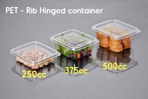 PET Rib Hinged Container