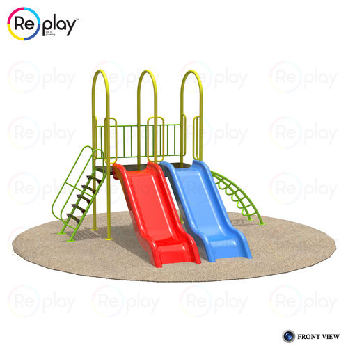 Steel And Rope Double Slide Multi Play System