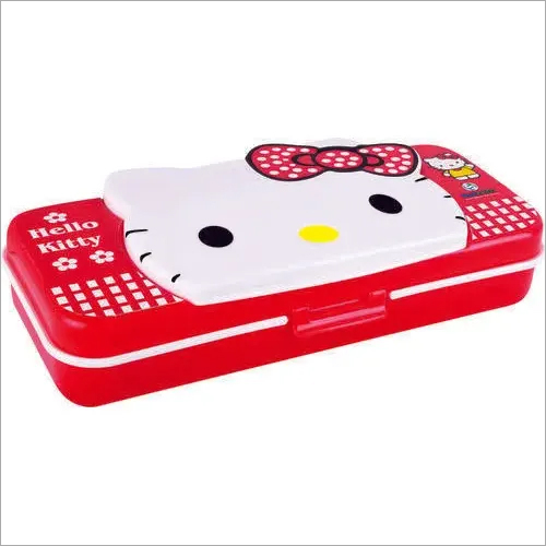 Hello Kitty Pencil Box - Plastic Material | Multi-Color Design, Durable & Sturdy, Charming Cartoon Characters, Elegant Look
