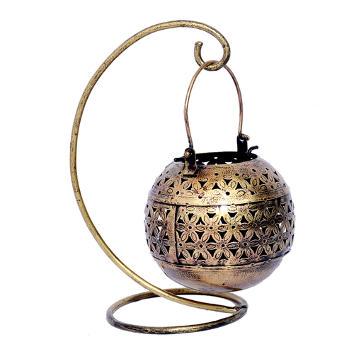 Iron Painted Decor Craft Tea Light Round Pot With Stand