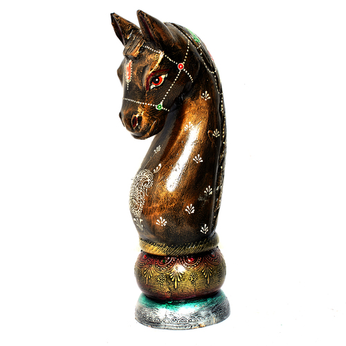 Home Decorative Iron Painted Wooden Horse Head