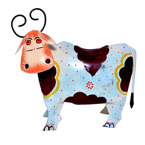 Iron Painted Cow Design Home Decoration Money Bank Holder