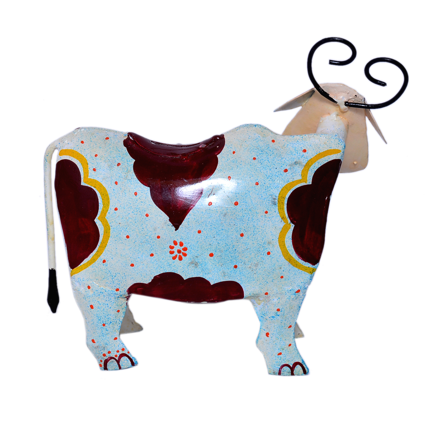 Iron Painted Cow Design Home Decoration Money Bank Holder