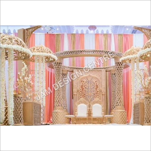 Golden Outdoor Wedding Mandap